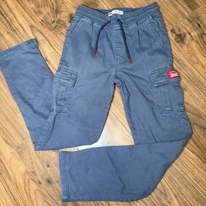 Levi's Youth Cargo Pants Size‎ 10 Boy's Drawstring Waistband Tapered Twill Gray